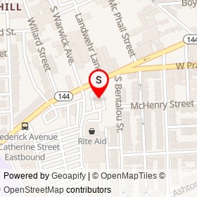 KFC on Frederick Avenue, Baltimore Maryland - location map