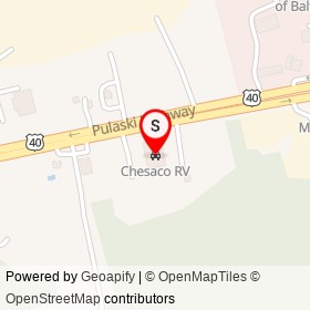 Chesaco RV on Pulaski Highway, Joppatowne Maryland - location map