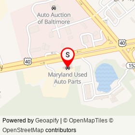 Maryland Used Auto Parts on Pulaski Highway, Joppatowne Maryland - location map