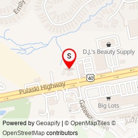 BP Shop on Pulaski Highway, Edgewood Maryland - location map