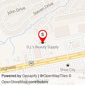 D.J.'s Beauty Supply on Pulaski Highway, Edgewood Maryland - location map