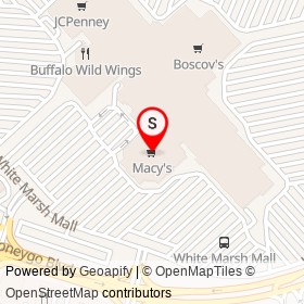 Macy's on Perry Hall Boulevard, White Marsh Maryland - location map