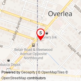 Buck Fowler's Tavern on Belair Road, Overlea Maryland - location map
