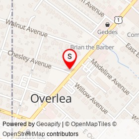 The Hair Temple on Chesley Avenue, Overlea Maryland - location map