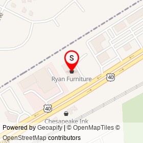 Ryan Furniture on Pulaski Highway, Havre de Grace Maryland - location map