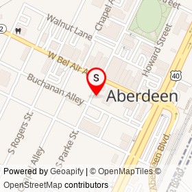 Aberdeen Coin Gallery on South Parke Street, Aberdeen Maryland - location map