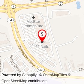 #1 Nails on Riverside Parkway, Riverside Maryland - location map