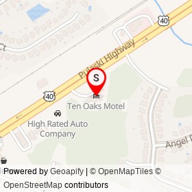 Ten Oaks Motel on Pulaski Highway,  Maryland - location map