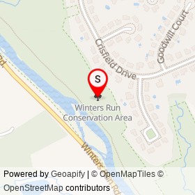 Winters Run Conservation Area on ,  Maryland - location map
