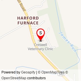 Creswell Veterinary Clinic on Creswell Road, Bel Air Maryland - location map