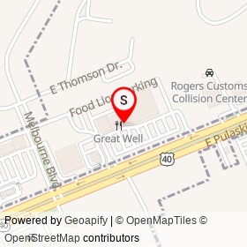 Dominick's Pizza on East Pulaski Highway, Elkton Maryland - location map