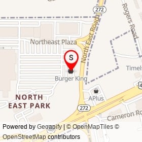 Burger King on North East Road, North East Maryland - location map