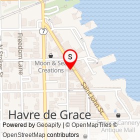 Lyon's Pharmacy on Saint John Street, Havre de Grace Maryland - location map