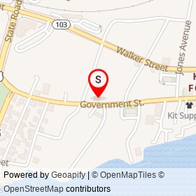 Red Door Pottery Studio on Government Street, Kittery Maine - location map