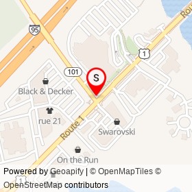 Maine Kittery Outlets on Route 1, Kittery Maine - location map