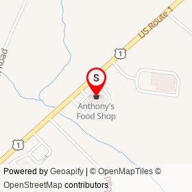 Anthony's Food Shop on US Route 1, York Maine - location map