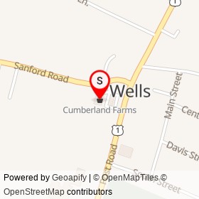 Cumberland Farms on Sanford Road, Wells Maine - location map