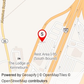 Tesla Supercharger on Kennebunk Service Plaza, Kennebunk Maine - location map