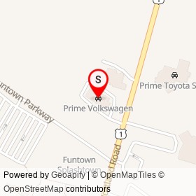 Prime Volkswagen on Portland Road, Saco Maine - location map