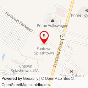 Funtown Splashtown on Portland Road, Saco Maine - location map