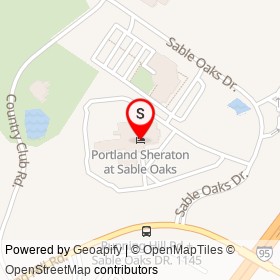 Portland Sheraton at Sable Oaks on Sable Oaks Drive, South Portland Maine - location map
