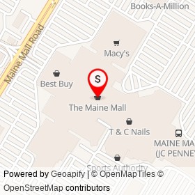 The Maine Mall on Maine Mall Road, South Portland Maine - location map