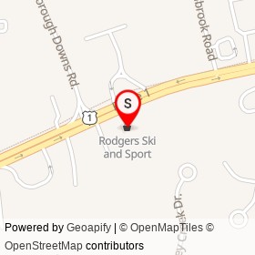 Rodgers Ski and Sport on Route 1, Scarborough Maine - location map
