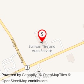 Sullivan Tire and Auto Service on Route 1, Scarborough Maine - location map