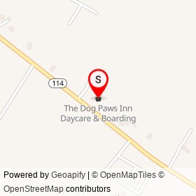 The Dog Paws Inn Daycare & Boarding on Gorham Road, Scarborough Maine - location map