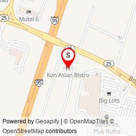Kon Asian Bistro on Brighton Avenue, Portland Maine - location map