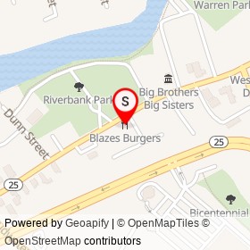 Blazes Burgers on Main Street, Westbrook Maine - location map