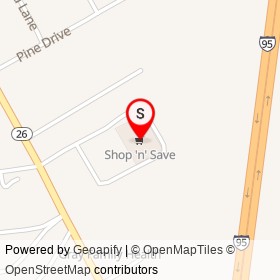 Shop 'n' Save on Shaker Road, Gray Maine - location map