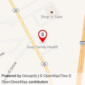 Gray Family Health on Shaker Road, Gray Maine - location map