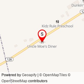 Uncle Moe's Diner on Sabattus Road, Sabattus Maine - location map