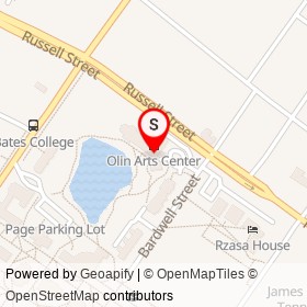 Bates College Museum of Art on Russell Street, Lewiston Maine - location map