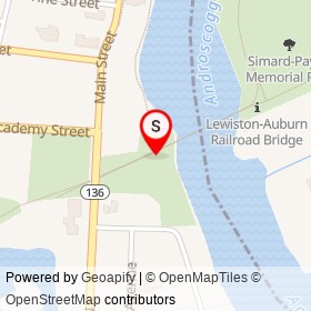 Bonney Park on Riverwalk, Auburn Maine - location map