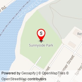 Sunnyside Park on , Lewiston Maine - location map