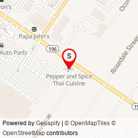Pepper and Spice Thai Cuisine on Lisbon Street, Lewiston Maine - location map