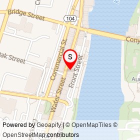 The Oak Table Restaurant & Bar on Water Street, Augusta Maine - location map