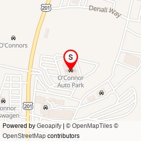 O'Connor Auto Park on Riverside Drive, Augusta Maine - location map