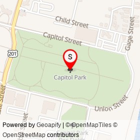 Capitol Park on , Augusta Maine - location map