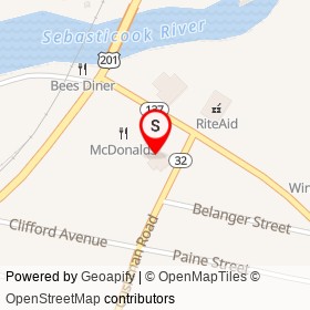 McDonald's on Cushman Road, Winslow Maine - location map