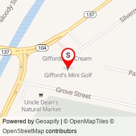 Gifford's Mini Golf on Silver Court, Waterville Maine - location map