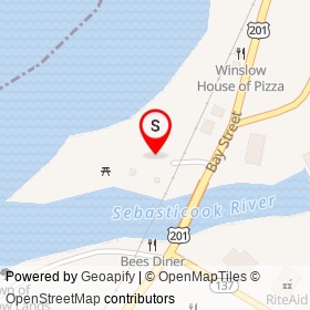 Fort Halifax on Bay Street, Winslow Maine - location map