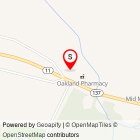 The Thirsty Mule on Old Waterville Road, Oakland Maine - location map