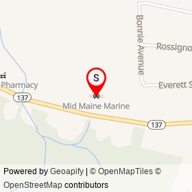 Mid Maine Marine on Kennedy Memorial Drive, Oakland Maine - location map