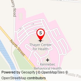 Thayer Center for Health on North Street, Waterville Maine - location map