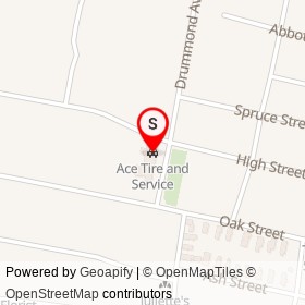 Ace Tire and Service on Drummond Avenue, Waterville Maine - location map