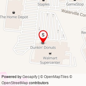 Dunkin' Donuts on Waterville Commons Drive, Waterville Maine - location map