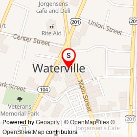 Mainely Brews on Post Office Square, Waterville Maine - location map